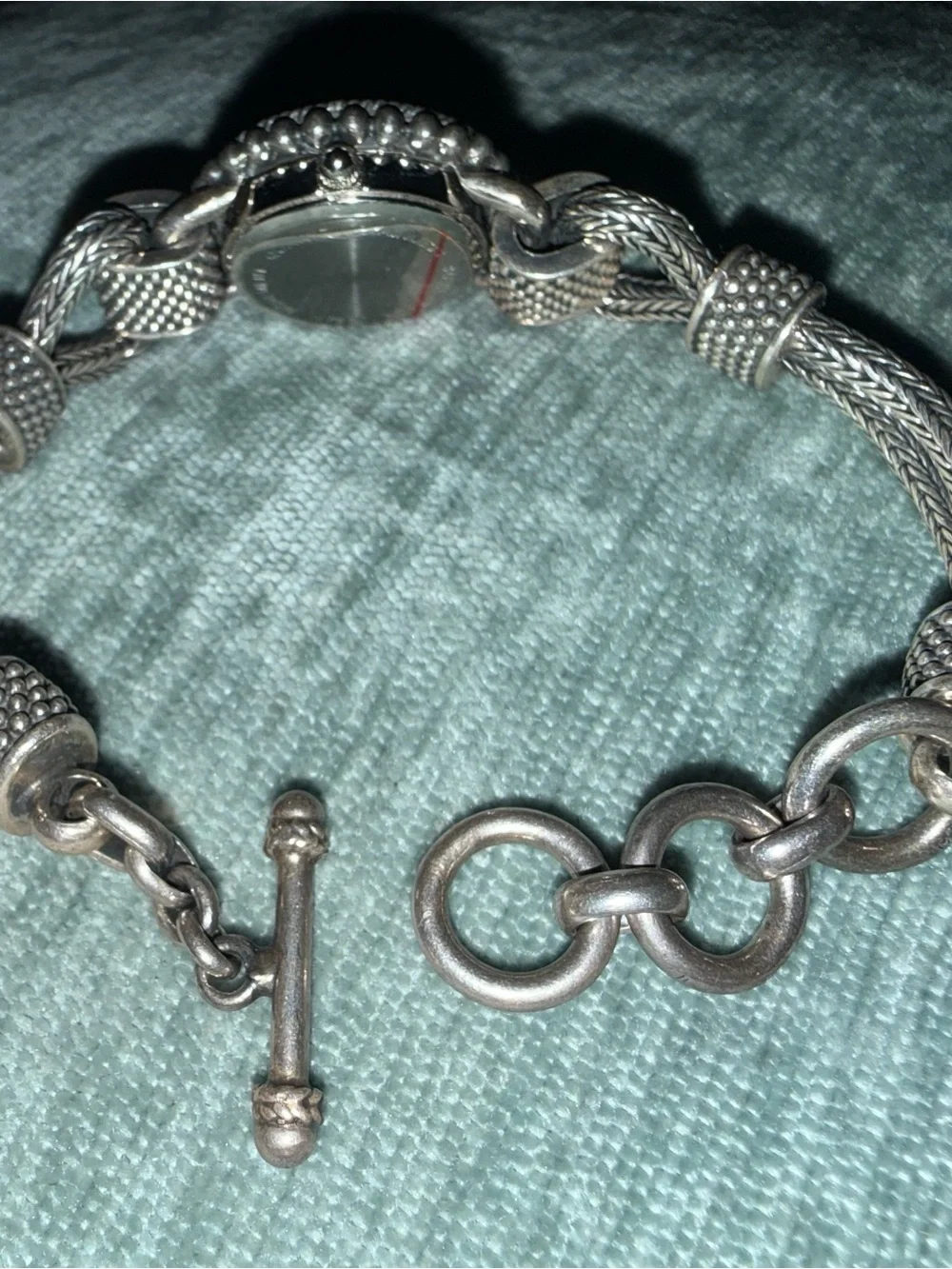 Suarti Bali BA Indonesia Sterling Silver 925 Braided Wheat Chain Watch